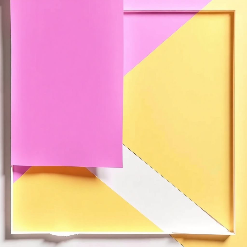 Composition abstraite de papiers colorés évoquant un débat de rebranding