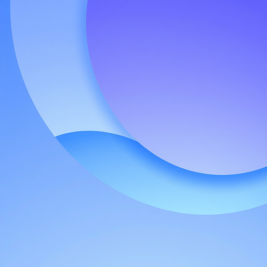 Composition abstraite bleue et violette évoquant un changement d'identité de marque technologique